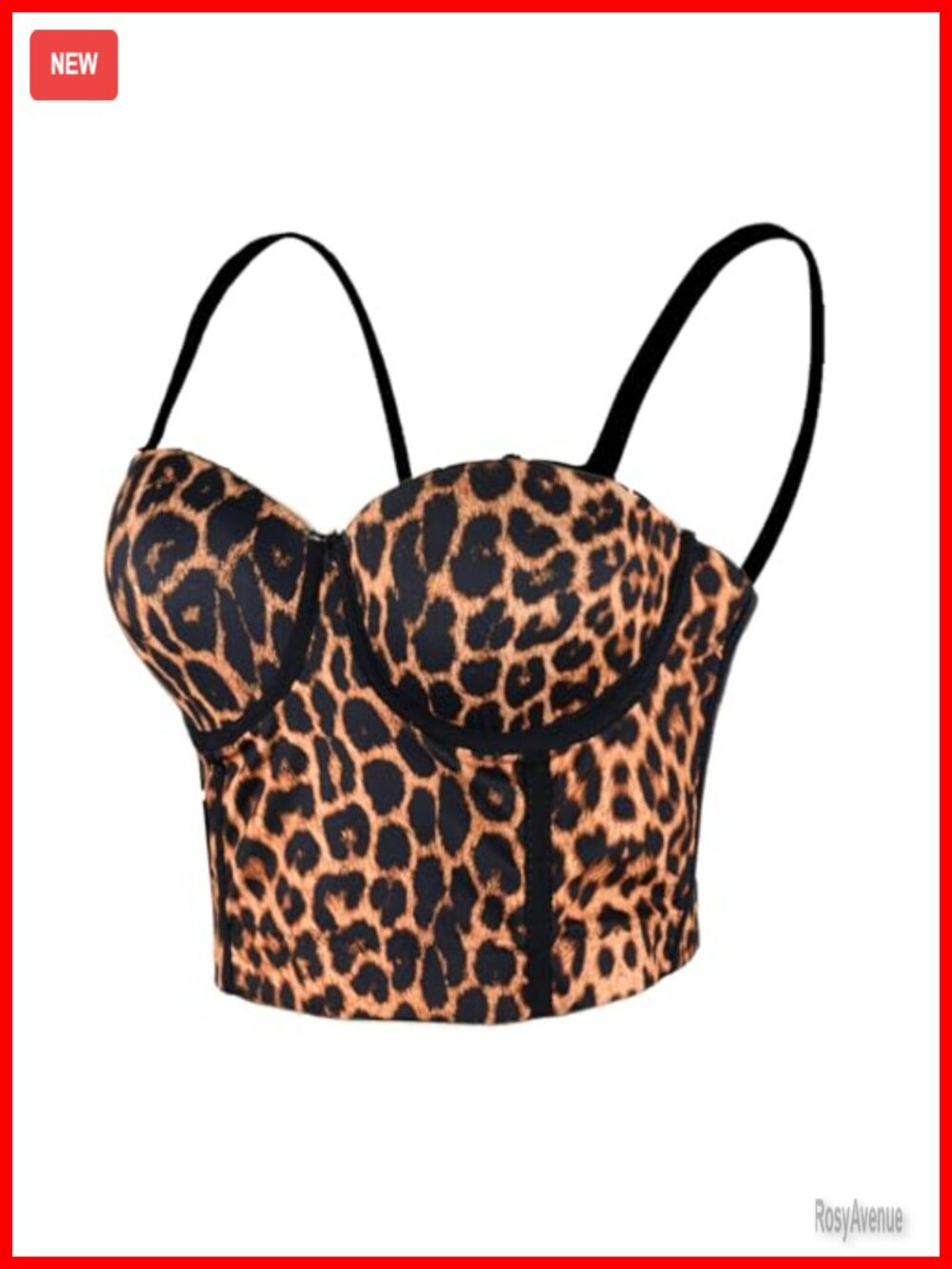 Leopard Print Bustier Crop Top Corset Sleeveless Push-Up Party